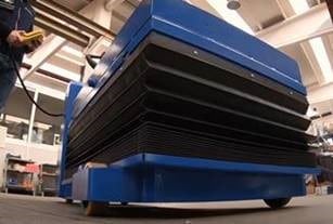 Powered Mobile Lift Table with Lockable Multi-Directional Platform